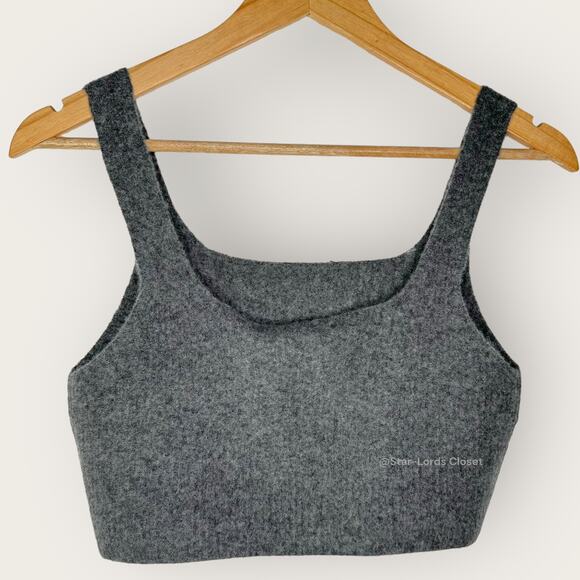 Everlane Cozy Stretch Cropped Tank Top Large Gray Wool Sustainable Layering Eco - Picture 1 of 8